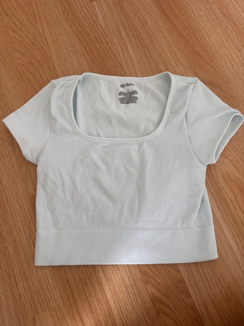 wild fable Pale Blue Ribbed Scoop Crop Top